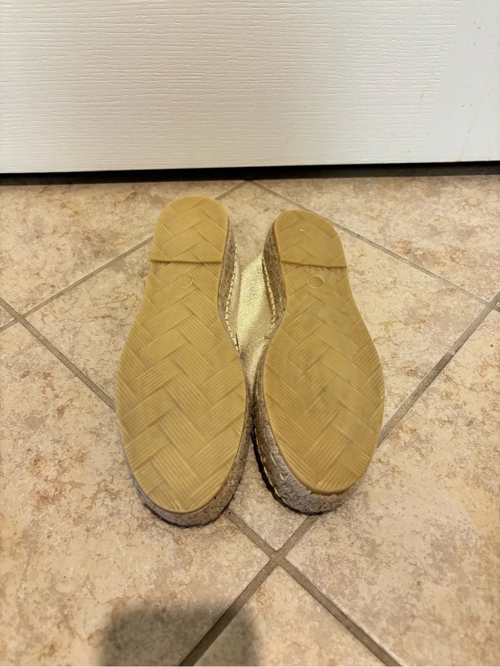 Custom Casa Hernanz Gold Metallic Espadrille Slip-On Shoes - made in Madrid
